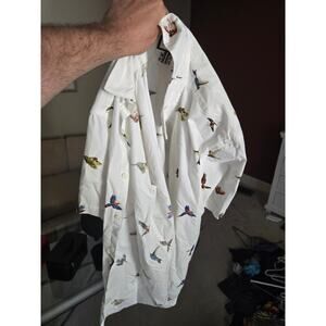 DENIM AND FLOWER LIKE NEW LARGE MENS COLLAR SHIRT CASUAL